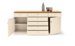 Sideboard Musterring Korsika in creme lackiert Ansicht mit offenen Türen
