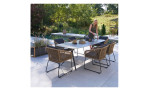 Gartentisch Cliff mit grauer Tischplatte aus Sinterstein und Gestell in Anthrazit aus Aluminium, Milieu