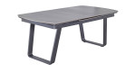 Gartentisch Diwo in grau mit Synchronauszug und Gestell aus Aluminium in Anthrazit