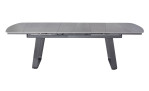 Gartentisch Diwo in grau mit Synchronauszug und Gestell aus Aluminium in Anthrazit, seitliche Ansicht