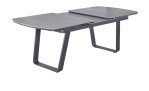 Gartentisch Diwo in grau mit Synchronauszug und Gestell aus Aluminium in Anthrazit, Ansicht Ausziehfunktion