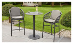 Gartenstuhl Cluff in Dunkelgrau aus Rope und Olefin, Gestell aus Aluminium, Ansicht im Milieu