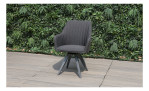 Gartenstuhl Windsor mit Stoffbezug in Grau und Aluminium-Gestell in Grau-Anthrazit, Milieu