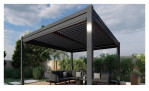 Gartenpavillon Shadow aus matt-grauem Aluminium, Milieu