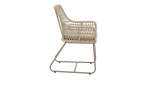 Gartenstuhl Brooklyn Verona mit Sand-farbenem Rope und beigem Aluminium-Gestell, Seitenansicht