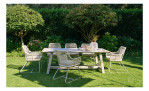 Gartenstuhl Brooklyn Verona mit Sand-farbenem Rope und beigem Aluminium-Gestell, Milieu