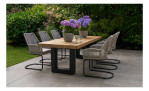 Gartenstuhl Olawa mit grau-braunem Rope und Aluminium-Schwinggestell in Anthrazit, Milieu