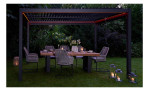 Gartenstuhl Olawa mit grau-braunem Rope und Aluminium-Schwinggestell in Anthrazit, Milieu