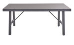Dining-Set Grado 6-tlg. in grau, Tischplatte aus 3D-Glas und Gestell aus Aluminium, Ansicht Tisch