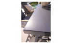 Dining-Set Grado 6-tlg. in grau, Tischplatte aus 3D-Glas und Gestell aus Aluminium, Ansicht Tischplatte