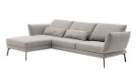 Komfort - Ecksofa Spin, in der Farbausführung taupe,  Schrägansicht