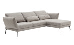 Komfort - Ecksofa Spin, in der Farbausführung taupe,  Schrägansicht