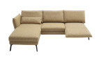 Komfort - Ecksofa Spin, in der Farbausführung gelb, mit der Rückenneigung im rechten Element