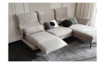 Komfort - Ecksofa Spin, in der Farbausführung taupe, in einem Raum stehend mit der Rückenneigung
