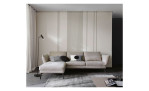 Komfort - Ecksofa Spin, in der Farbausführung taupe,  in einem Raum stehend