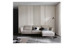 Komfort - Ecksofa Spin, in der Farbausführung taupe,  in einem Raum stehend