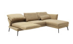 Komfort - Ecksofa Spin, in der Farbausführung gelb, Schrägansicht mit der Rückenneigung