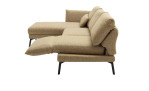 Komfort - Ecksofa Spin, in der Farbausführung gelb, Seitenansicht mit der Relaxfunktion