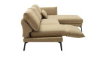 Komfort - Ecksofa Spin, in der Farbausführung gelb, Seitenansicht mit der Relaxfunktion