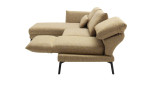 Komfort - Ecksofa Spin, in der Farbausführung gelb, Seitenansicht mit der Rückenneigung