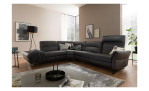 Komfort-Ecksofa Salerno in der Farbe Anthrazit und mit der Funktion Highliner zusehen. 
