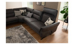 Komfort-Ecksofa Salerno in der Farbe Anthrazit und mit der Highliner Funktion. 