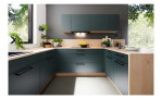 nolte Begros Küche, Manhattan Uni / Artwood, Black Green / Asteiche Natur