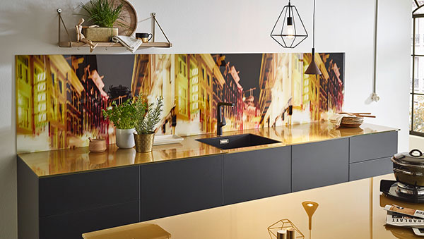Lechner Rückwand - Glas Brass Lechner Rückwand - Glas Brass