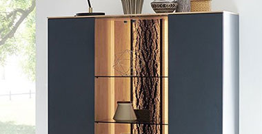 Highboard mit besonderer Rückwand Highboard mit besonderer Rückwand