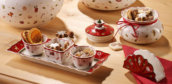 Toy's Delight weihnachtliches Dip Set aus weißes Porzellan mit weihnachtlichen Motiven
