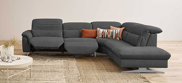 Himolla Ecksofa 1352 Himolla schwarzes Ecksofa 1352