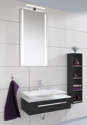 Badprogramm Florenz von kenborg mit Waschbecken, Unterschrank, Regal und Spiegel Badprogramm Florenz von kenborg mit Waschbecken, Unterschrank, Regal und Spiegel