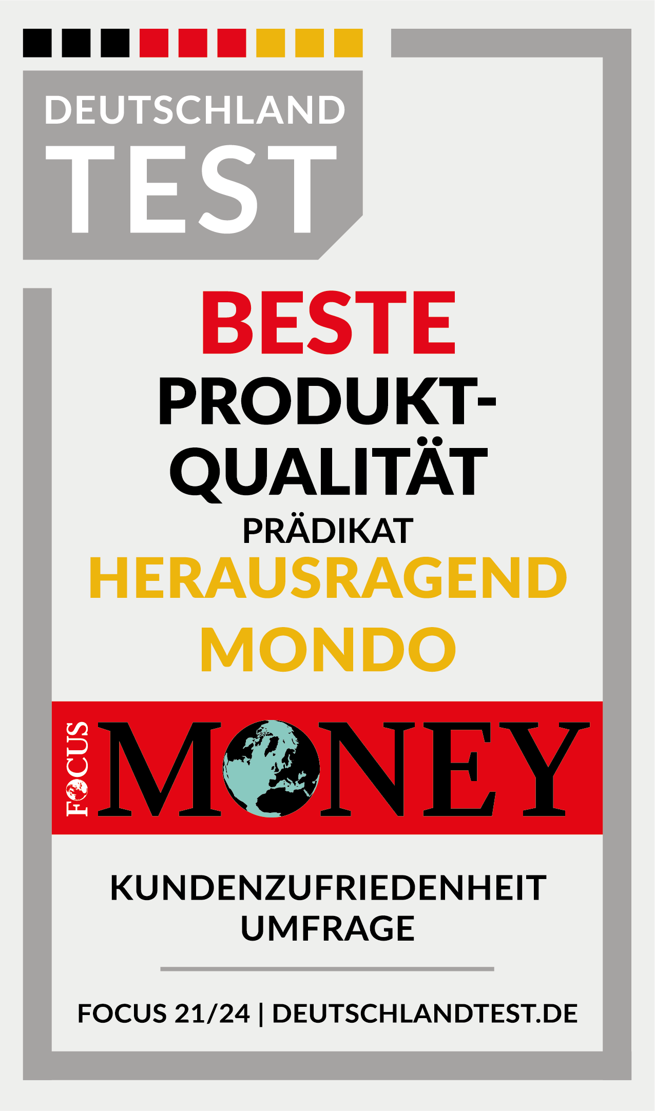 Deutschlandtest Siegel beste Produktqualität Deutschlandtest Siegel beste Produktqualität