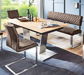 Esstisch 'Comedor' mit Stuhl und Bank 'Moka Tischgruppe bestehend aus Esstisch 'Comedor', sowie Stuhl und Bank 'Moka'