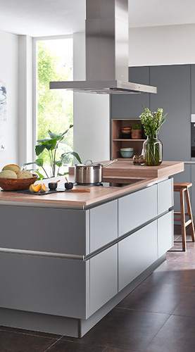 Inselküche PLUS nk25729 in Quarzgrau Inselküche PLUS nk25729 in Quarzgrau