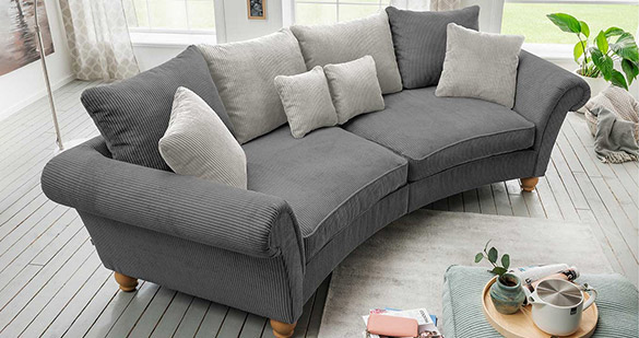 Landhausstil Bigsofa LIV'IN Cadiz mit dunkelgrauem Cord Landhausstil Bigsofa LIV'IN Cadiz mit dunkelgrauem Cord