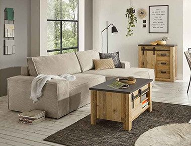 Landhausstil Wohnzimmerserie Shilo Landhausstil Wohnzimmerserie Shilo in Holzoptik
