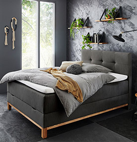 Zeitloses Boxspringbett Calais Zeitloses Boxspringbett Calais in Anthrazit