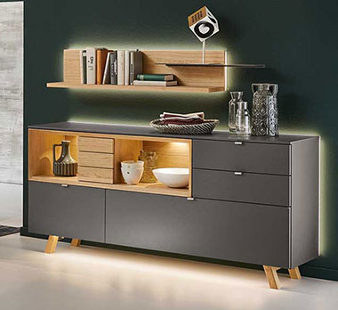 Venjakob Sideboard Andiamo Home Venjakob Sideboard Andiamo Home mit Fronten in der Farbe Schiefergrau
